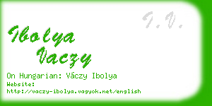 ibolya vaczy business card